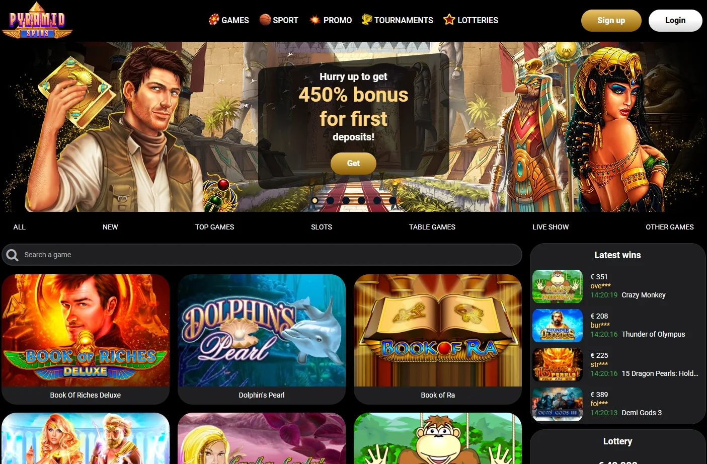 Pyramid Spins official page