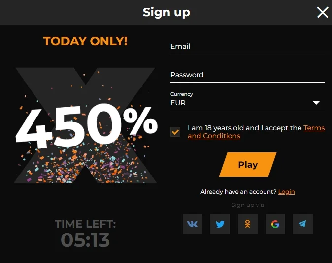 mister x casino login