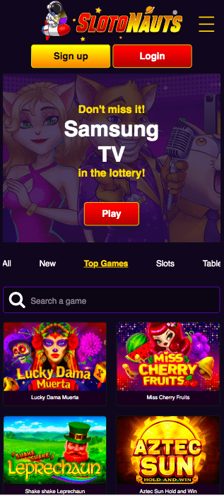 SlotoNauts Casino mobile