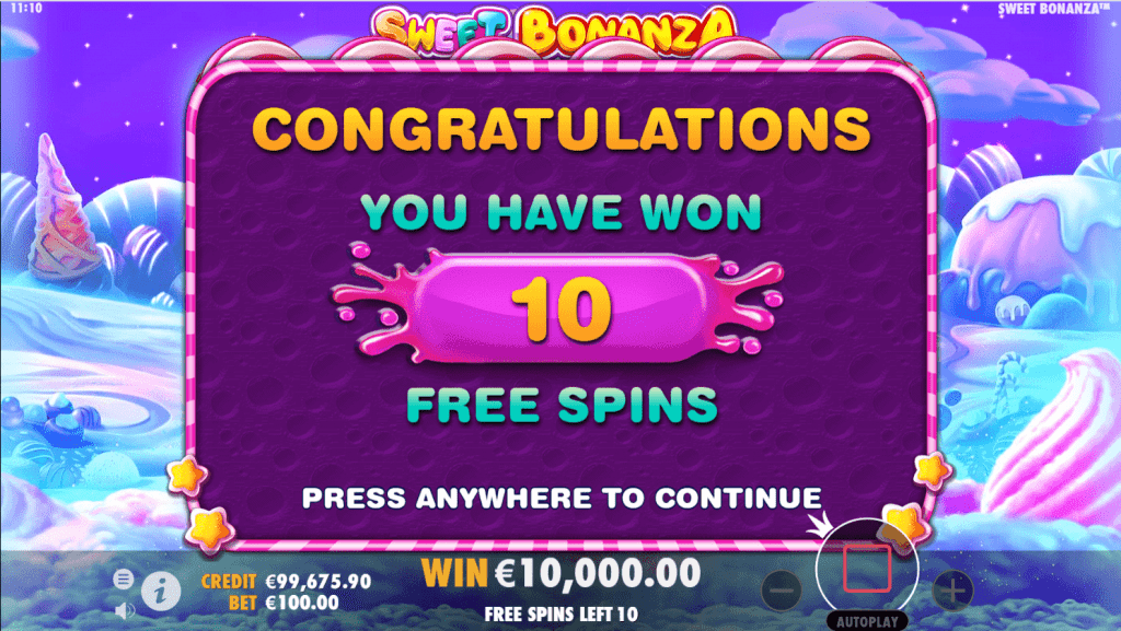 Free Spins Sweet Bonanza